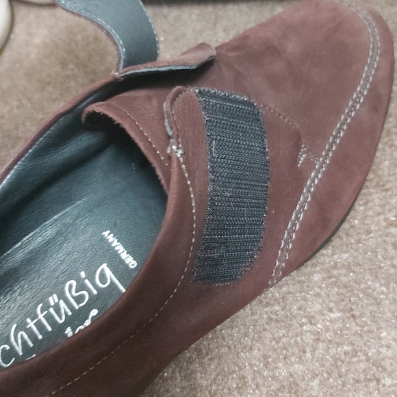 Semler Germany women's brown suede leather comfort walking shoes velcro - Picture 12 of 13